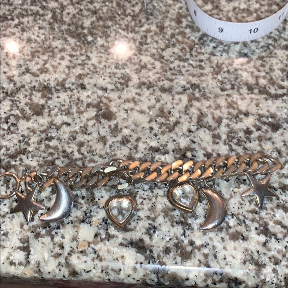 Silver Moon and star charm bracelet